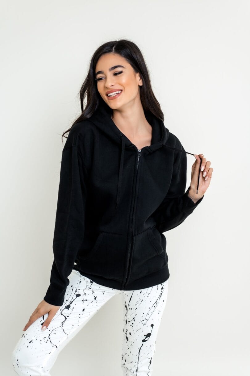 Black DONKEY Zip Up Hoodie 3233 – Image 2