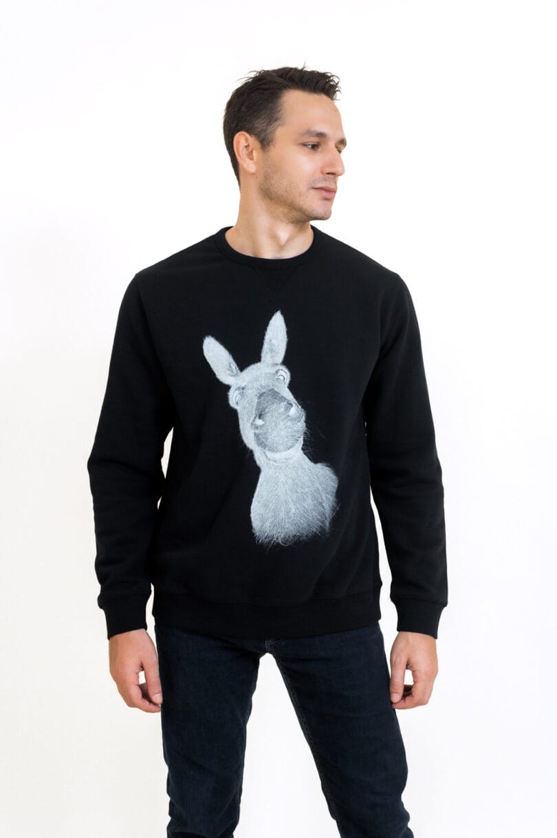 Black Unisex Donkey Sweatshirt 2003 – Image 2