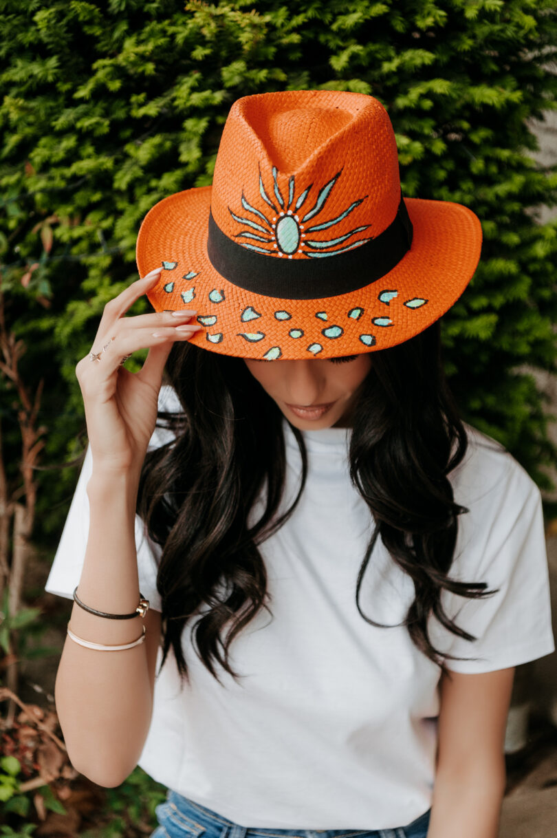 8010 HANDPAINTED ‘SUNSHINE’ HAT – Image 3
