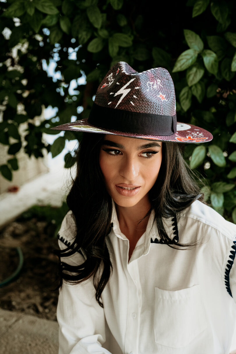 8004 HANDPAINTED ‘ROCK’ HAT – Image 2