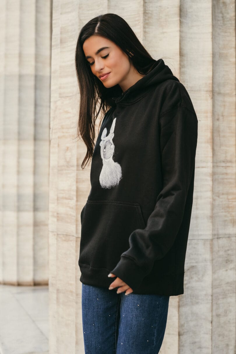 Black Unisex Donkey Love Hoodie 3001 – Image 3