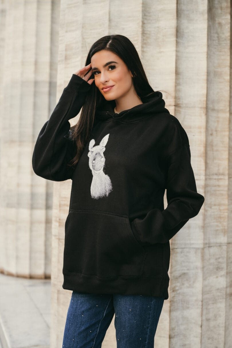 Black Unisex Donkey Love Hoodie 3001 – Image 2