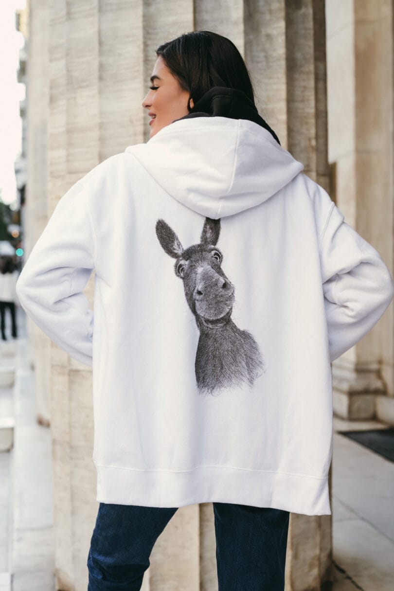 White DONKEY Zip Up Hoodie 3232