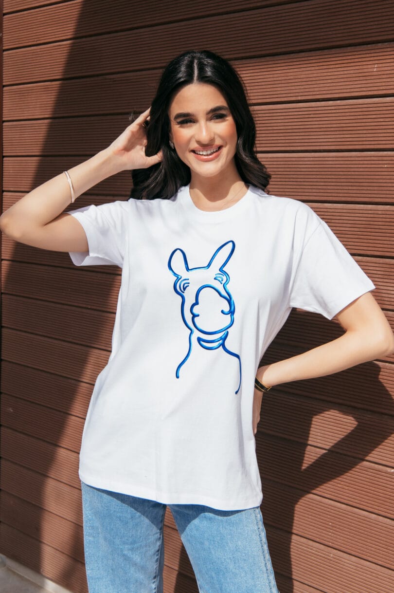 Donkey Love Blue 3D White T-Shirt 1711 – Image 4
