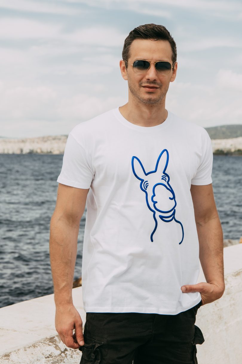 Donkey Love Blue 3D White T-Shirt 1711 – Image 3