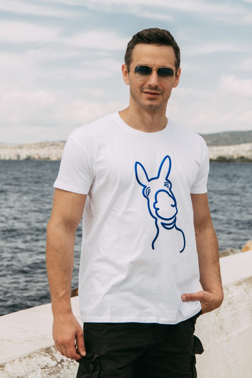 Donkey Love Blue 3D White T-Shirt 1711 – Image 6