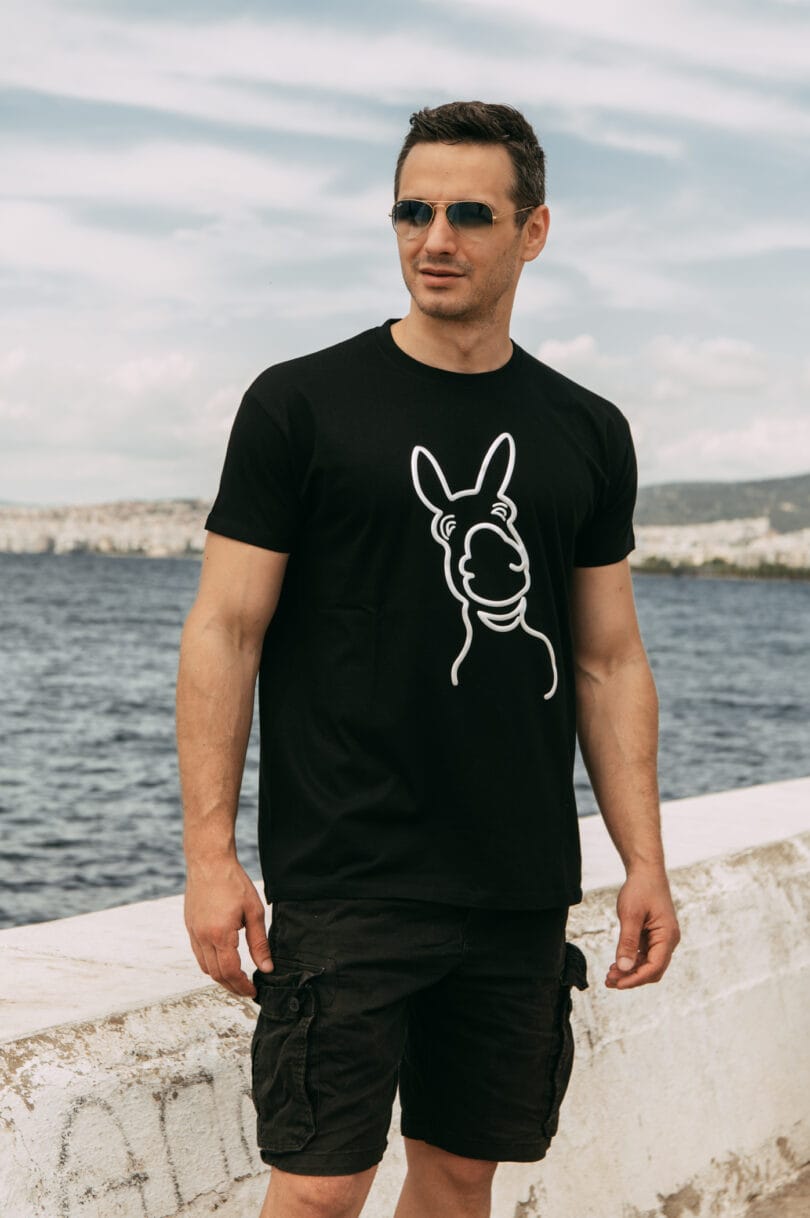 Donkey Love SILVER 3D Black T-Shirt 1708