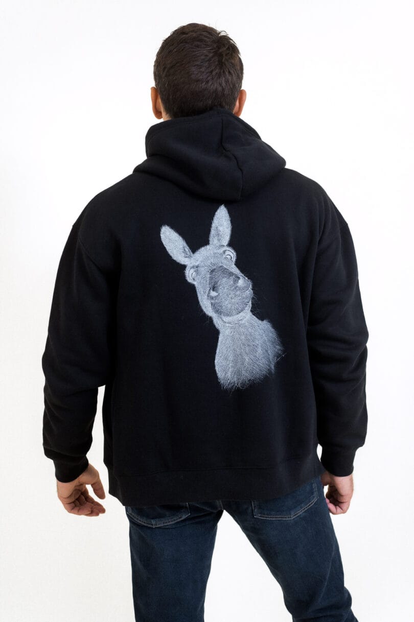 Black DONKEY Zip Up Hoodie 3233 Men