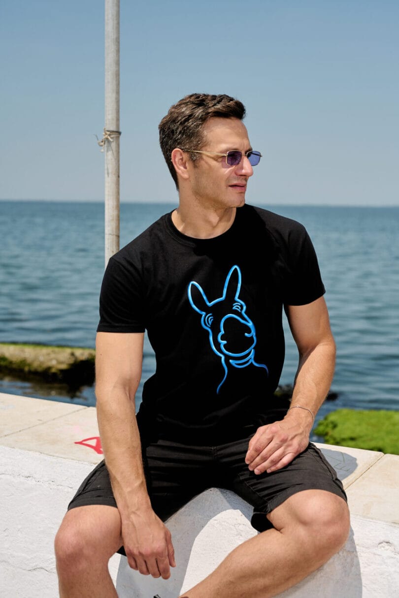 Donkey Love Blue 3D Black T-Shirt 1711A – Image 4