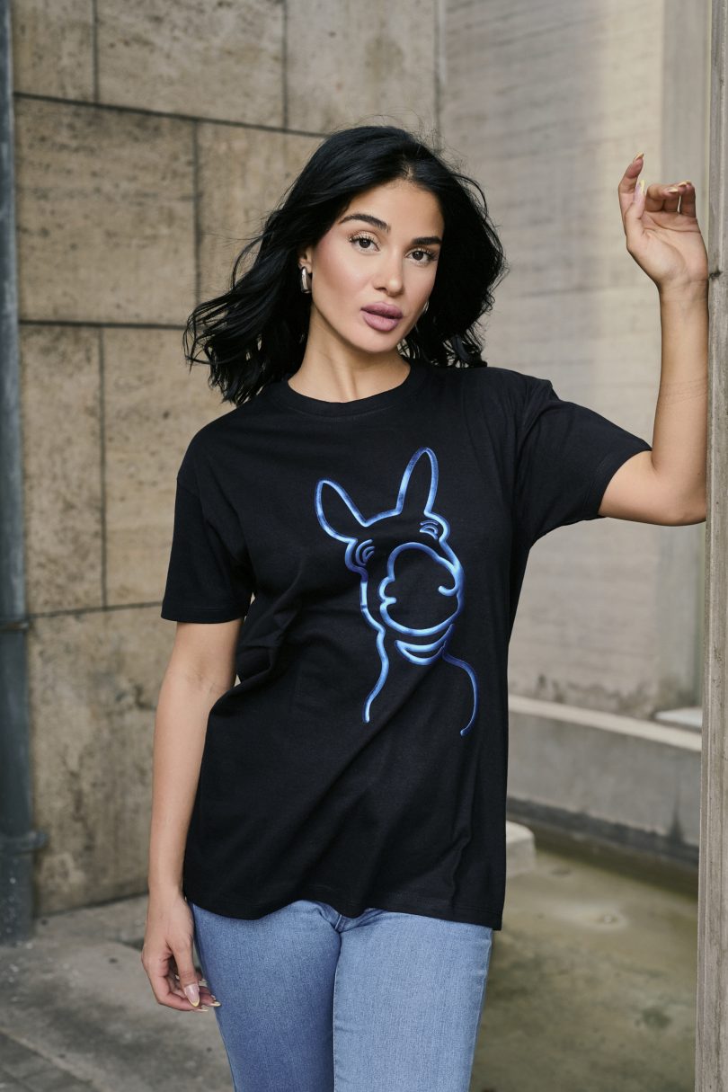 Donkey Love Blue 3D Black T-Shirt 1711A – Image 3