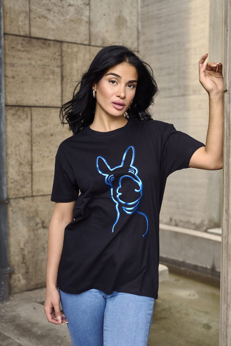 Donkey Love Blue 3D Black T-Shirt 1711A – Image 8