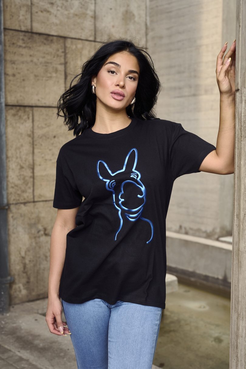 Donkey Love Blue 3D Black T-Shirt 1711A – Image 6