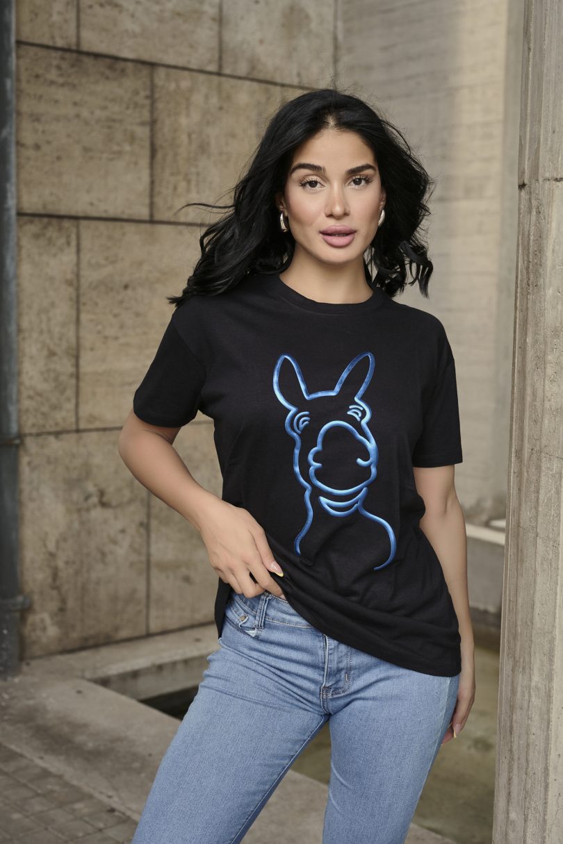 Donkey Love Blue 3D Black T-Shirt 1711A – Image 10