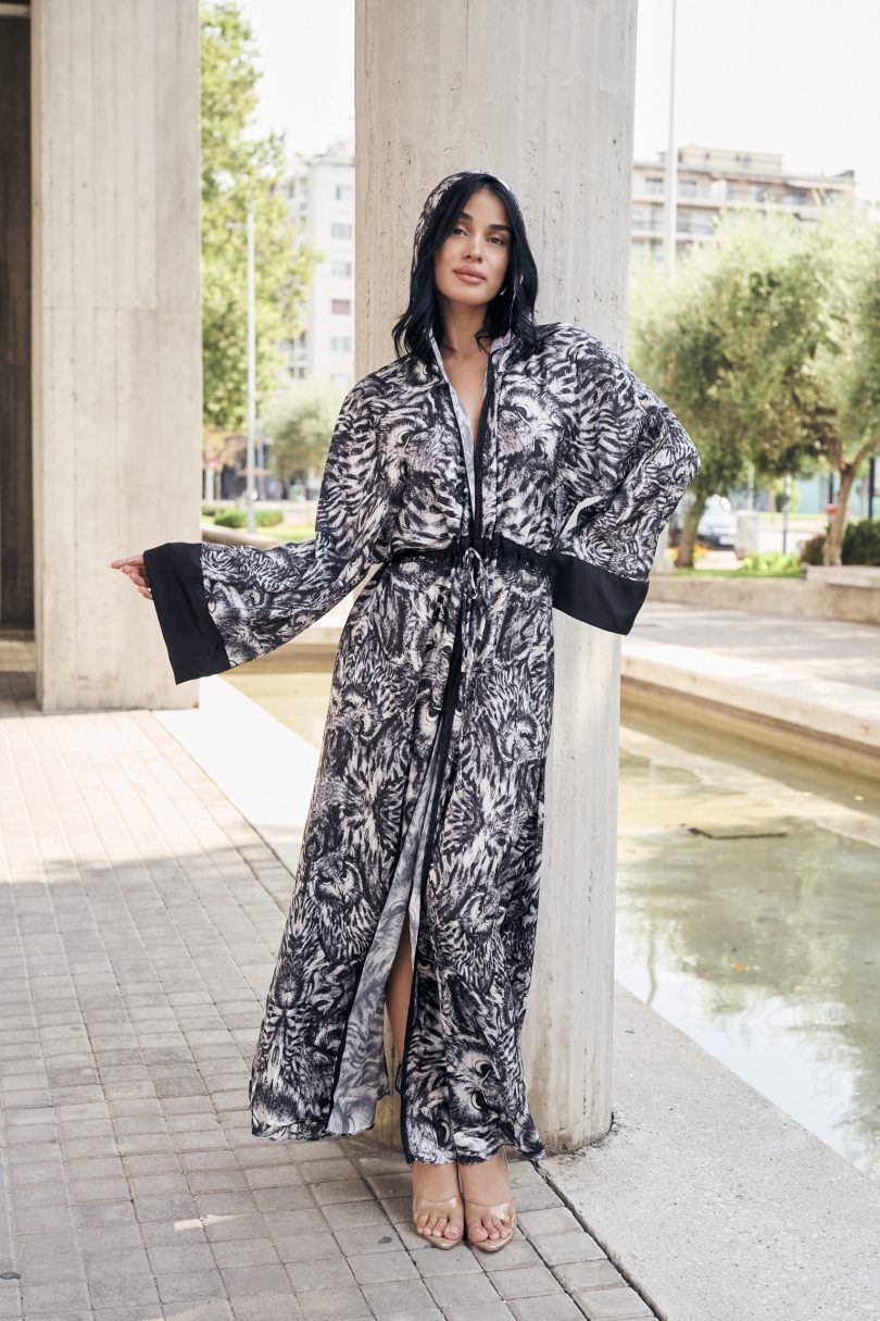 LESS IS MORE-HANDMADE HOODED OWL TUNIC 1722 – Image 2
